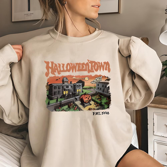 Halloween Retro Town Sweater