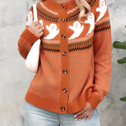 Halloween Ghost Pattern Sweater