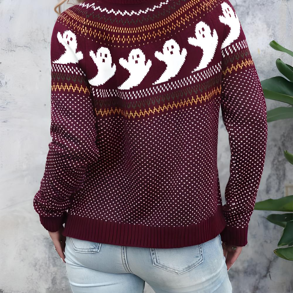 Halloween Ghost Pattern Sweater