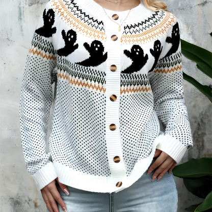 Halloween Ghost Pattern Sweater