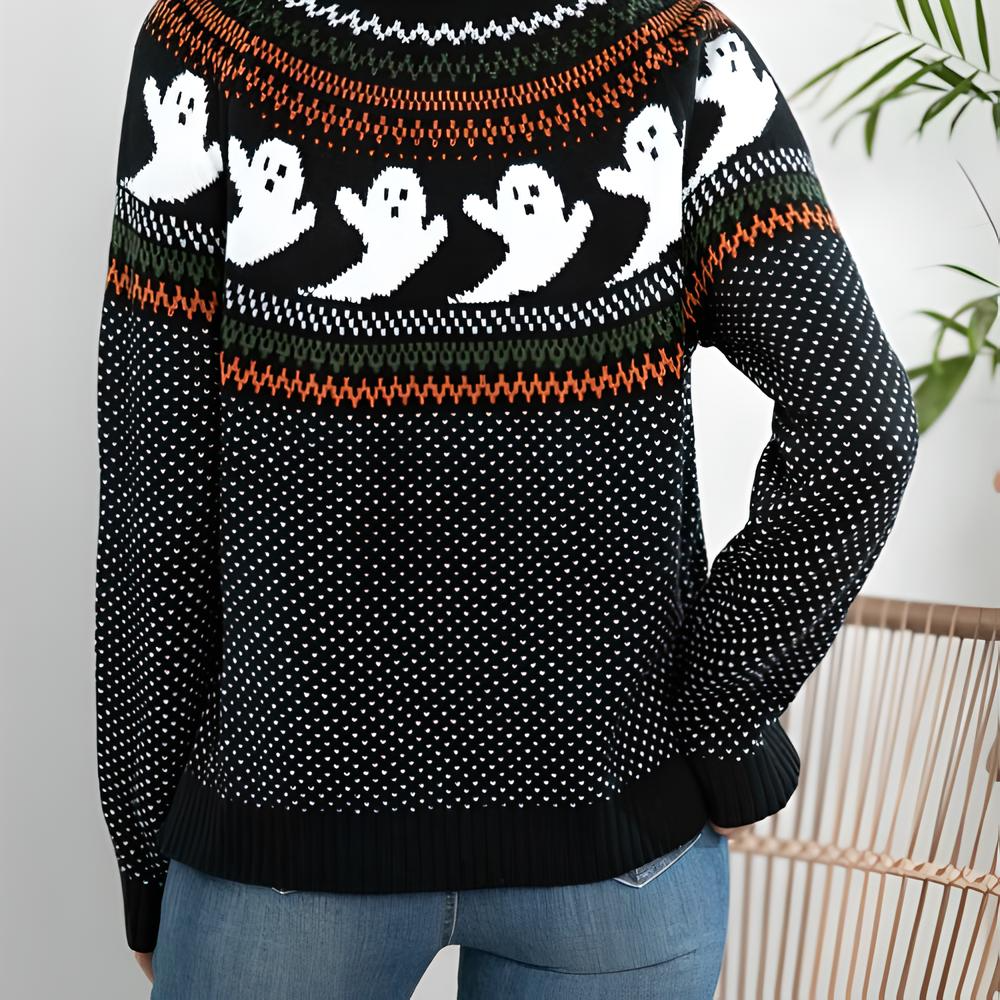 Halloween Ghost Pattern Sweater